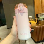 Jolie bouteille sous vide a boucle elastique de 420ml, en acier inoxydable 304, pour etudiants, tasse ...