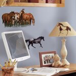 Jomoval roommates sticker mural pour enfant repositionnable chevaux