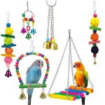 Jouets de balanoire pour oiseaux, paquet de 6, cloches de hamac pour perruches, perruches, cockatiels, ...