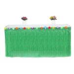 Jupe de table en gazon artificiel dcorations de fte de style hawaen, vaisselle d'anniversaire, fournitures ...
