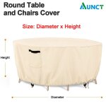 Juste de table ronde impermable 420d pour meubles de jardin, ensemble de chaise, anti - poussire, protection ...