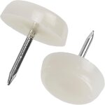 K34148 - lot de 100 patins glisseurs pour pieds de chaise  clouer ronds Ø16 mm en plastique - couleur ...