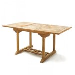 Kajang : salon de jardin teck massif 6 personnes - table rectangle + 4 chaises + 2 fauteuils