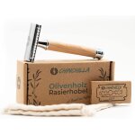Kakyl - rasoir de scurit en bois dolivier tte double tranchant&10 lames universelles inclus, brun ...