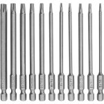 Kal - lot de 12 tournevis hexagonaux magntiques torx 100 mm t6 - t40, avec t30 et poigne, tige hexagonale ...