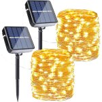Kal - lot de 2 guirlande solaire exterieur jardin, 12m 120led lumineuse etanche, 8 modes guirlande lumineuse ...