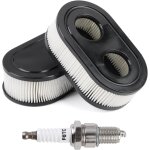 Kal - 2 pices filtre a air pour briggs & stratton 4247 593260 798452 5432 5432k moteur et bougie d'allumage ...