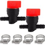 Kal - 2 pices vanne de coupure de carburant 1 / 4 , 6 - 8 mm plastique vannes carburant en ligne, avec ...