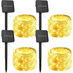 Kal - lot de 4 guirlande solaire exterieur jardin, guirlande lumineuse solaire, 12m 120 led nol guirlande ...
