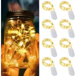 Kal - guirlande lumineuse a piles, 8pcs 1m 10 led girlande de lumire fil de cuivre ip65 etanche mini ...