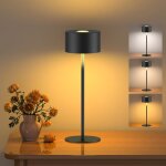 Kal - lampe de table led sans - fil rechargeable mtal ip54 3 couleurs contrle tactile dimmable pour ...