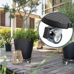 Kalanka - 1 bac  plantes noir avec 8 roues verrouillables, support rglable de 38  58 cm, convient ...