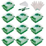 Kalanka - 10 pice bac  semis, mini serre pour semis avec couvercle rglable et ventilation, plateau ...