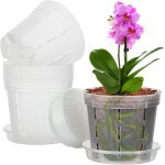Kalanka - 10 pices transparent pot de fleurs, 15cm pots plastique plantes, cache pot interieur exterieur ...