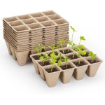 Kalanka - lot de 10 plateaux de dmarrage de semis, 120 cellules, biodgradables - pots de tourbe pour ...