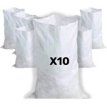 Kalanka - - 10 sacs  gravats, 55 x 95cm, 55kg, rsistant et rutilisable, en polypropylne tiss blanc, ...