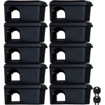 Kalanka - 10 x botes d'appt anti - souris noires inviolables - maintient le poison anti - souris  ...