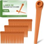 Kalanka - lot de 100 lames de rechange pa6 rotorcut compatibles avec le coupe - bordures gardena, lame ...