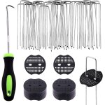 Kalanka - lot de 101 piquets de jardin en forme de u et joints de fixation en plastique avec crochet ...