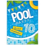Kalanka - lot de 12 cartes d'invitation pour 10e anniversaire d'enfant piscine natation garon fille ...