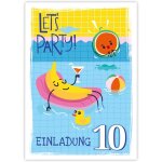 Kalanka - lot de 12 cartes d'invitation pour 10e anniversaire d'enfant piscine natation garon fille ...