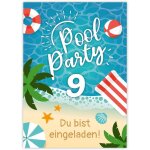 Kalanka - lot de 12 cartes d'invitation pour 9e anniversaire d'enfant piscine natation garons filles ...