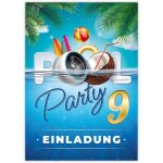Kalanka - lot de 12 cartes d'invitation pour 9e anniversaire d'enfant piscine natation garon fille invitation ...