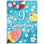 Kalanka - lot de 12 cartes d'invitation pour 9e anniversaire d'enfant piscine natation garons filles ...