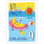 Kalanka - lot de 12 cartes d'invitation pour 9e anniversaire d'enfant piscine natation garons filles ...