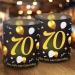 Kalanka - lot de 12 photophores décoratifs de table pour 70e anniversaire, « schön dass du da bist » ... Kalanka - lot de 12 photophores décoratifs de table pour 70e anniversaire, « schön dass du da bist » ...