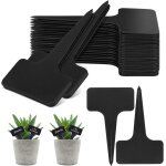 Kalanka - lot de 120 etiquettes pour plantes en ardoise ¿ marqueurs de jardin noirs de type t pour plantes ...