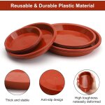Kalanka - 16 pices rouges dessous de pot en plastique dessous de pot avec 18 pices d'tiquettes plat ...
