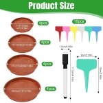 Kalanka - 16 pièces soucoupes pour plantes, 11 / 15 / 17 / 20cm fleur plastique soucoupes pots avec 18 ... Kalanka - 16 pièces soucoupes pour plantes, 11 / 15 / 17 / 20cm fleur plastique soucoupes pots avec 18 ...