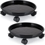 Kalanka - lot de 2 caisses de 30 cm avec 4 roues de frein, bac de pot de fleurs, soucoupe de plantes ...