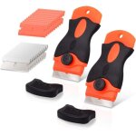 Kalanka - 2 pcs grattoir plaque vitroc�ramique avec 10 raclettes de en plastique + 10 pi�ce lames m�tallique, ...