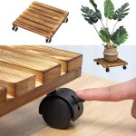 Kalanka - 2 pcs support a plantes en bois avec roulettes support a plantes roulant robuste 25cm porte ... Kalanka - 2 pcs support a plantes en bois avec roulettes support a plantes roulant robuste 25cm porte ...