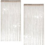 Kalanka - 2 pices rideau de fil, 100 x 200cm rideaux fils paillette panneau mural, couleur champagne ...