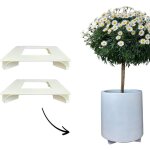 Kalanka - ® lot de 2 soucoupes pour pot de fleurs - couleur : blanc crme - carr - 27 x 27 cm - soucoupe ...