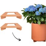 Kalanka - ® - lot de 2 soucoupes pour pot de fleurs - couleur : terre cuite - carr - 27 x 27 cm - soucoupe ...