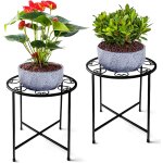 Kalanka - lot de 2 supports de plantes en métal de 38, 1 cm de haut, supports ronds modernes antirouille ... Kalanka - lot de 2 supports de plantes en métal de 38, 1 cm de haut, supports ronds modernes antirouille ...