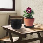 Kalanka - lot de 20 soucoupes pour plantes - noires - economie d'eau - petits plateaux ronds pour pots ...