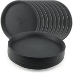 Kalanka - lot de 20 soucoupes en plastique noir de 25 cm pour pot de fleurs, pour jardin, intrieur ou ...