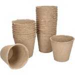Kalanka - ® lot de 24 pots de tourbe biodgradables - 8 x 8 cm - pour l'intrieur et l'extrieur - beige ...