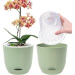 Kalanka - 2pack pot pour orchidées transparent, 18, 3 cm pot de fleur intérieur, bac a réserve d'eau ... Kalanka - 2pack pot pour orchidées transparent, 18, 3 cm pot de fleur intérieur, bac a réserve d'eau ...