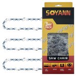 Kalanka - 3 chanes de trononneuses 25cm, 40 maillons / entraineurs, pas de 3 / 8 , jauge 0, 043  (1, ...