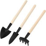 Kalanka - lot de 3 mini outils de jardinage - petit r�teau et pelle l�gers pour mini plantes, succulentes, ...