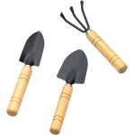 Kalanka - lot de 3 outils de jardinage mini petite pelle râteau et bêche manche en bois ensemble outils ... Kalanka - lot de 3 outils de jardinage mini petite pelle râteau et bêche manche en bois ensemble outils ...