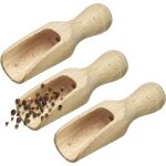 Kalanka - lot de 3 pelles � �pices - volume de remplissage : 2 g (farine) / 3 ml - bois de h�tre - mini ...