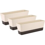 Kalanka - lot de 3 petits pots de fleurs rectangulaires avec trous de drainage, pour table basse, table ... Kalanka - lot de 3 petits pots de fleurs rectangulaires avec trous de drainage, pour table basse, table ...