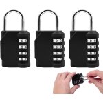Kalanka - 3 pièces cadenas code 4 chiffres, cadenas a combinaison, serrure combinée pour casier, valise, ... Kalanka - 3 pièces cadenas code 4 chiffres, cadenas a combinaison, serrure combinée pour casier, valise, ...